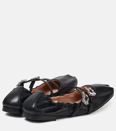 Roger Vivier Embellished leather ballet flats | Thumbnail 4 Roger Vivier Embellished leather ballet flats | Thumbnail 4