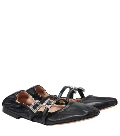 Roger Vivier Embellished leather ballet flats | Thumbnail 1 Roger Vivier Embellished leather ballet flats | Thumbnail 1
