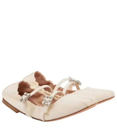 Roger Vivier Crystal-embellished leather ballet flats | Thumbnail 1
