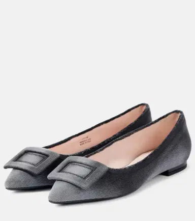 Roger Vivier Gommettine denim ballet flats | Thumbnail 5