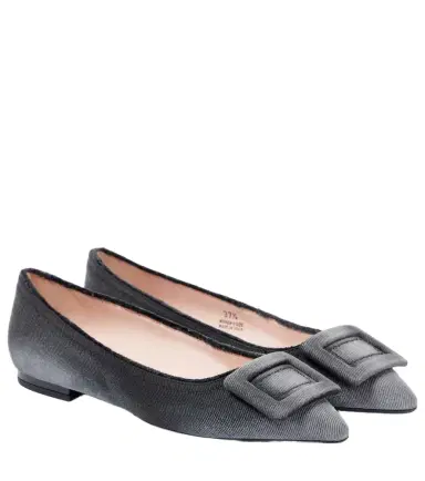 Roger Vivier Gommettine denim ballet flats | Thumbnail 1