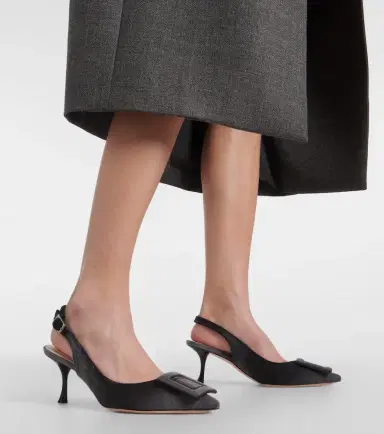 Roger Vivier Fringed denim slingback pumps | Thumbnail 3