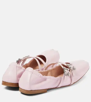 Roger Vivier Crystal-embellished leather Mary Jane flats | Thumbnail 4