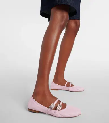 Roger Vivier Crystal-embellished leather Mary Jane flats | Thumbnail 6