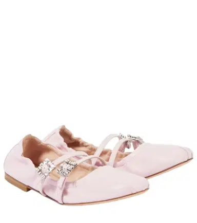 Roger Vivier Crystal-embellished leather Mary Jane flats | Thumbnail 1