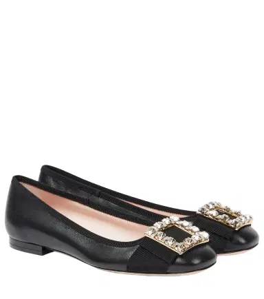 Roger Vivier Tres Vivier embellished leather ballet flats | Thumbnail 1