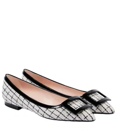 Roger Vivier Gommettine bouclé ballet flats | Thumbnail 1