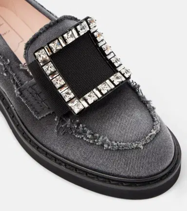 Roger Vivier Viv' Rangers embellished denim loafers | Thumbnail 2