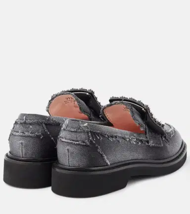 Roger Vivier Viv' Rangers embellished denim loafers | Thumbnail 3