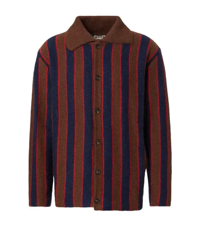 Bode Striped mohair-blend cardigan