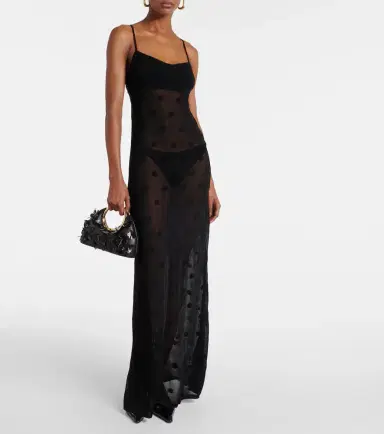 Jacquemus La Robe Maille Puntini polka-dot mesh gown | Thumbnail 4
