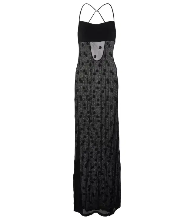 Jacquemus La Robe Maille Puntini polka-dot mesh gown