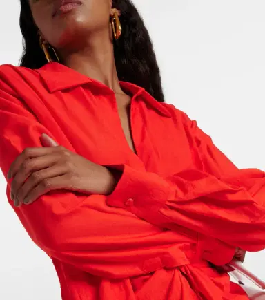 Jacquemus La Robe Bahia draped shirt dress | Thumbnail 4