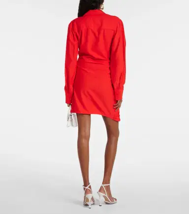 Jacquemus La Robe Bahia draped shirt dress | Thumbnail 5