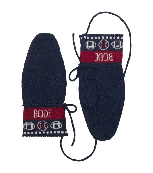 Bode Knitted jacquard alpaca mittens