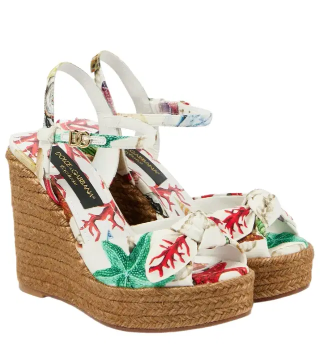 Dolce & Gabbana Capri Cava printed espadrille wedges