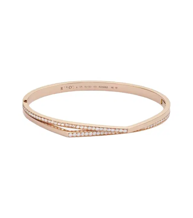 Repossi Antifer 18kt rose gold bangle with diamonds