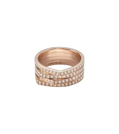 Repossi Antifer 4 rows 18kt rose gold ring with diamonds | Thumbnail 1