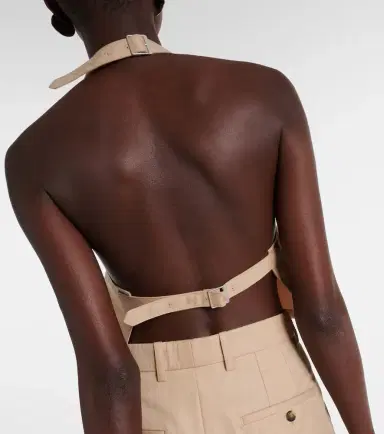 Wardrobe.NYC Wardrobe. NYC Halterneck cotton-blend drill top | Thumbnail 4