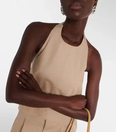 Wardrobe.NYC Wardrobe. NYC Halterneck cotton-blend drill top | Thumbnail 5