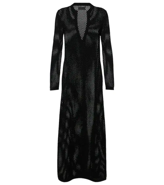 Nili Lotan Zera open-knit cotton maxi dress