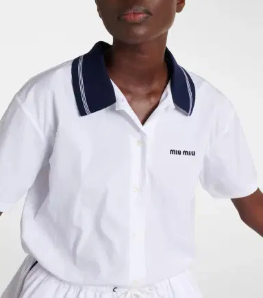 Miu Miu Logo cotton polo dress | Thumbnail 4 Miu Miu Logo cotton polo dress | Thumbnail 4