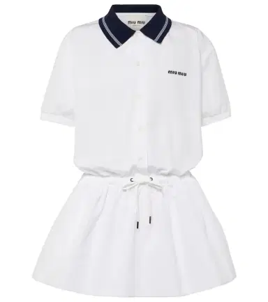 Miu Miu Logo cotton polo dress | Thumbnail 1 Miu Miu Logo cotton polo dress | Thumbnail 1