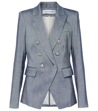 Veronica Beard Miller double-breasted linen-blend blazer | Thumbnail 1 Veronica Beard Miller double-breasted linen-blend blazer | Thumbnail 1