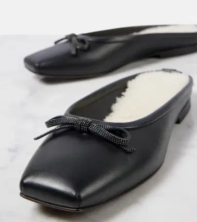 Brunello Cucinelli Monili shearling-lined leather mules | Thumbnail 2