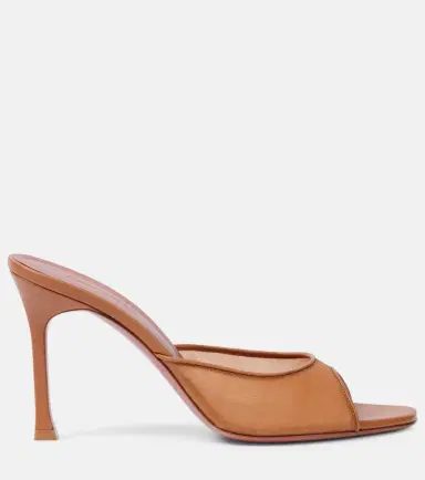 Amina Muaddi Alexa 95 leather-trimmed mesh mules | Thumbnail 5 Amina Muaddi Alexa 95 leather-trimmed mesh mules | Thumbnail 5