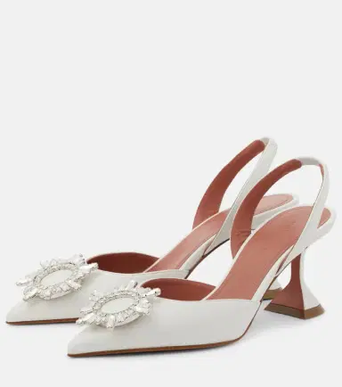 Amina Muaddi Begum 70 leather slingback pumps | Thumbnail 3 Amina Muaddi Begum 70 leather slingback pumps | Thumbnail 3