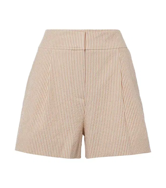 Veronica Beard Haina high-rise cotton seersucker shorts