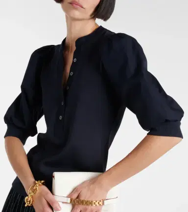 Veronica Beard Coralee puff-sleeve cotton-blend top | Thumbnail 5 Veronica Beard Coralee puff-sleeve cotton-blend top | Thumbnail 5