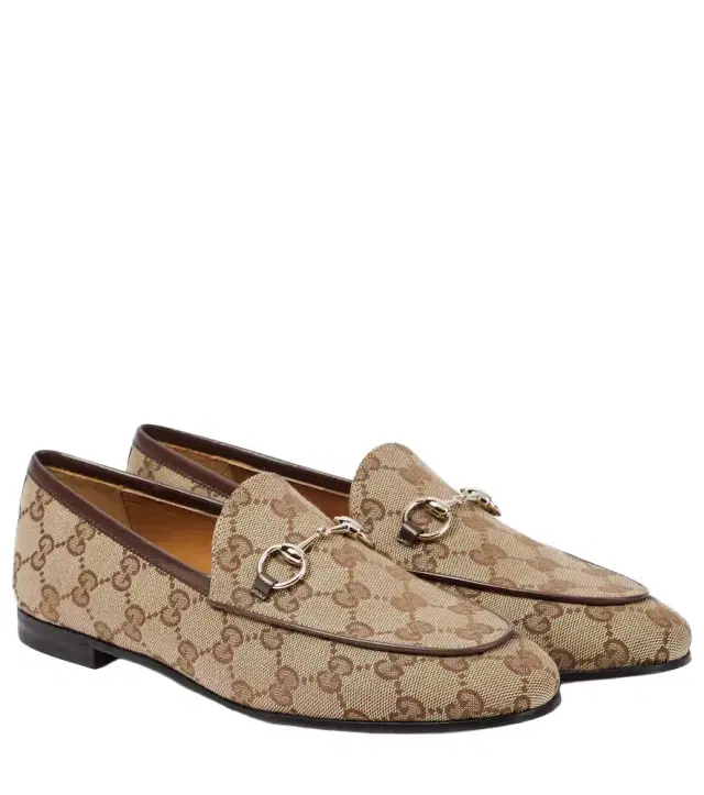 Gucci Jordaan Horsebit GG canvas loafers