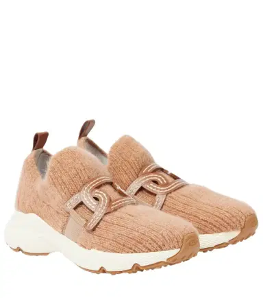 Tod's Kate leather-trimmed slip-on sneakers | Thumbnail 1