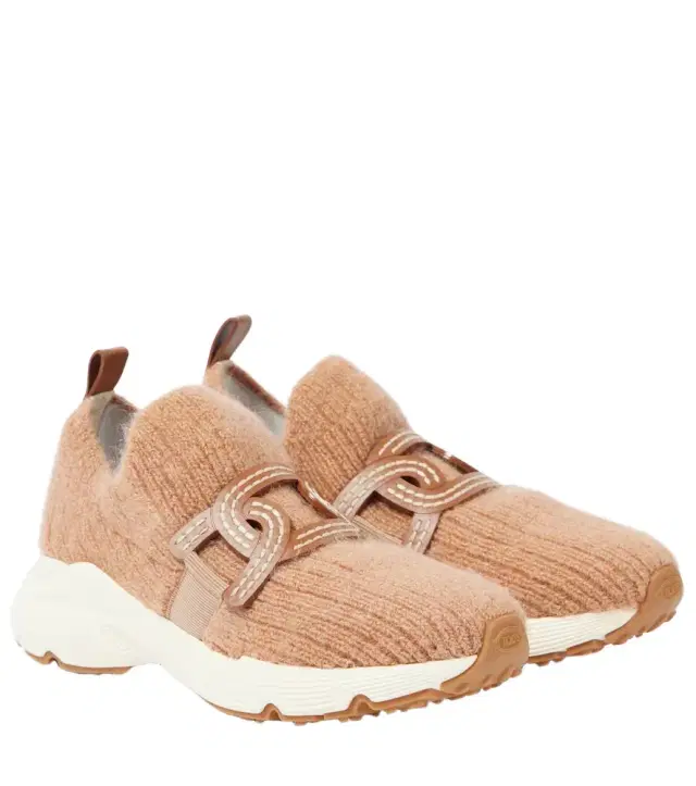 Tod's Kate leather-trimmed slip-on sneakers