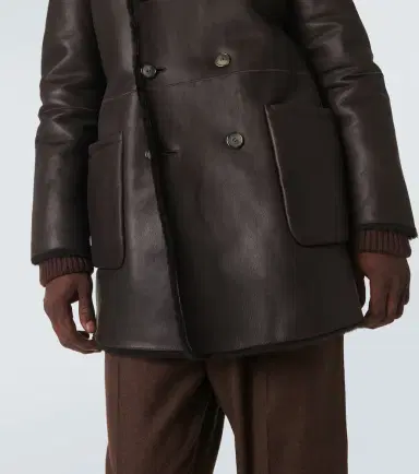 Giorgio Armani Reversible leather and shearling peacoat | Thumbnail 5 Giorgio Armani Reversible leather and shearling peacoat | Thumbnail 5