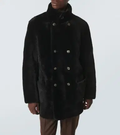 Giorgio Armani Reversible leather and shearling peacoat | Thumbnail 6 Giorgio Armani Reversible leather and shearling peacoat | Thumbnail 6