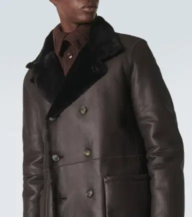 Giorgio Armani Reversible leather and shearling peacoat | Thumbnail 7 Giorgio Armani Reversible leather and shearling peacoat | Thumbnail 7