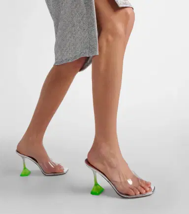 Amina Muaddi Lupita Glass 95 PVC mules | Thumbnail 4