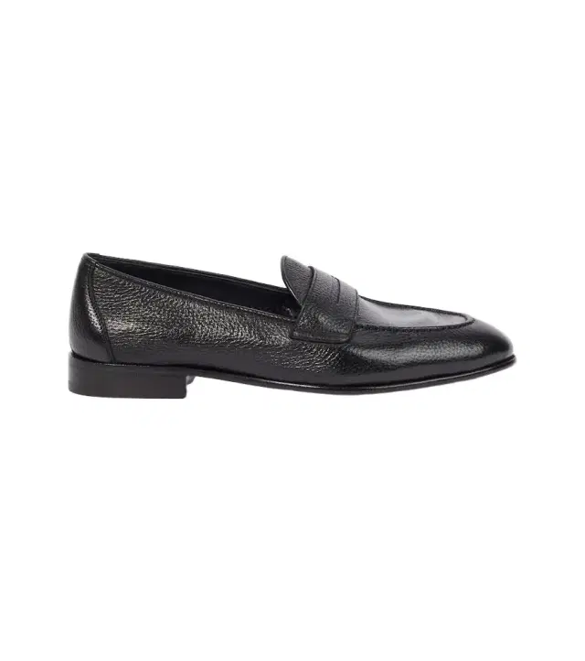 Brioni Appia grained leather penny loafers
