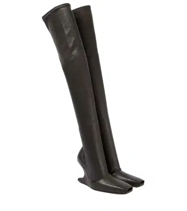 Rick Owens Cantilever leather over-the-knee boots | Thumbnail 1