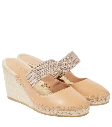 Malone Souliers Siena 70 leather espadrille wedges | Thumbnail 1