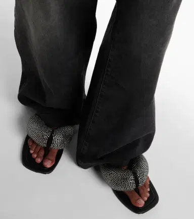 The Attico Indie embellished leather thong sandals | Thumbnail 2