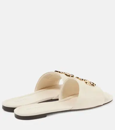 Tory Burch Eleanor T Monogram leather slides | Thumbnail 5 Tory Burch Eleanor T Monogram leather slides | Thumbnail 5