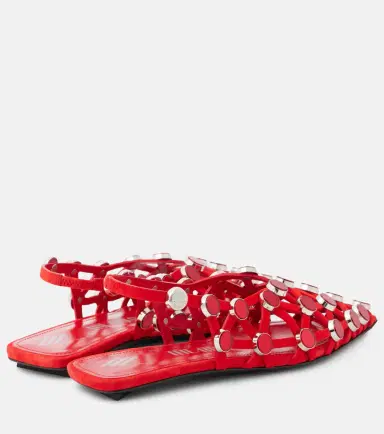 The Attico Grid studded suede slingback flats | Thumbnail 3