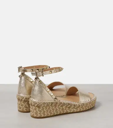 Valentino Garavani Rockstud metallic leather espadrille sandals | Thumbnail 2 Valentino Garavani Rockstud metallic leather espadrille sandals | Thumbnail 2