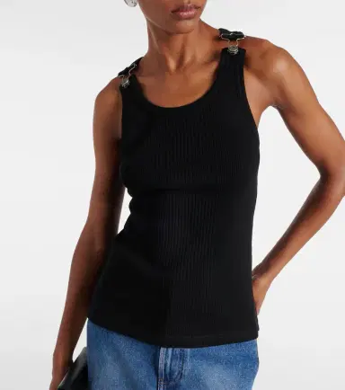 Jean Paul Gaultier Ribbed-knit cotton tank top | Thumbnail 3