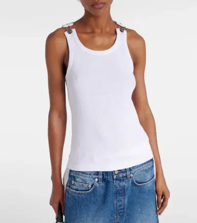 Jean Paul Gaultier Ribbed-knit cotton jersey tank top | Thumbnail 2
