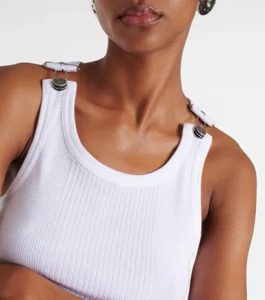 Jean Paul Gaultier Ribbed-knit cotton jersey tank top | Thumbnail 3